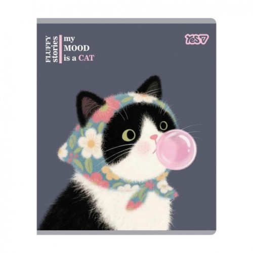 Зошит Yes My mood is a cat А5 18 аркушів клітинка (768606)