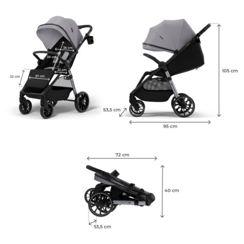 Коляска Kinderkraft Grande 2 Grey (KSGRAN02GRY0000) (5902533929610)
