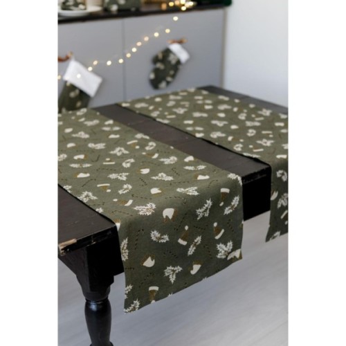 Доріжка на стіл Прованс Шапочки на зеленому 40х180 см (036826)