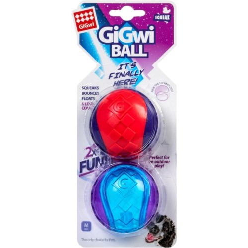Іграшка для собак GiGwi Два м'ячі з пискавкою 6 см (75328)