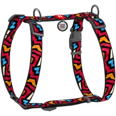 Шлея для собак WAUDOG Nylon з QR паспортом анатомічна H-подібна "Графіті" L (5541)
