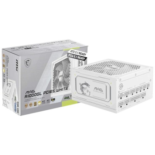 Блок живлення MSI 1000W (MAG A1000GL PCIE5 WHITE)