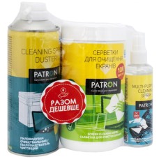 Універсальний чистячий набір Patron Spray f/tech100ml F3-009 +wipesF3-027 +sp.dusterF3-020 (CS-PN-BUNDL-3)