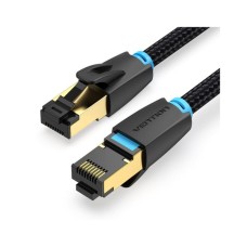 Патч-корд 0.5м, S/FTP cat 8 RJ-45 COPPER black Vention (IKGBD)