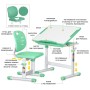 Парта зі стільцем Evo-kids Evo-06 Plus Geen (Evo-06 Plus Z)