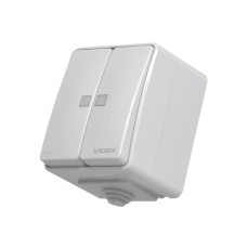 Вимикач Videx BINERA IP65 зовнішній 2кл з підсвічуванням (BINERA IP65 наружный 2кл с подсветкой)