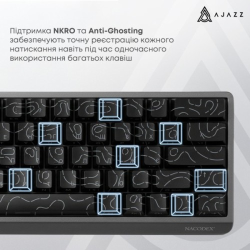 Клавіатура Ajazz NacodeX NK68 V2 Red Switch LED USB UA Purple/White/Blue (NK68-V2-R-PWB)