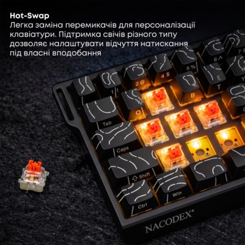 Клавіатура Ajazz NacodeX NK68 V2 Red Switch LED USB UA Purple/White/Blue (NK68-V2-R-PWB)