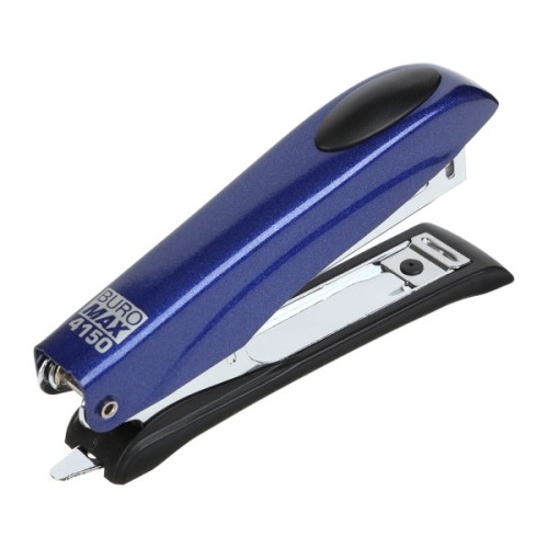 Степлер Buromax металевий МІНІ, 12 аркушів, (скоби №10), 110 х 25 х 45 мм, синій (BM.4150-02)