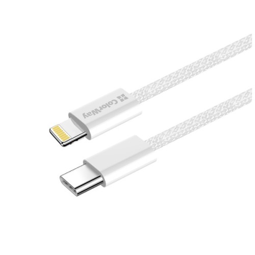 Дата кабель USB-C to Lightning 2.0m PD 27W braided gray ColorWay (CW-CBPDCL068-GR)