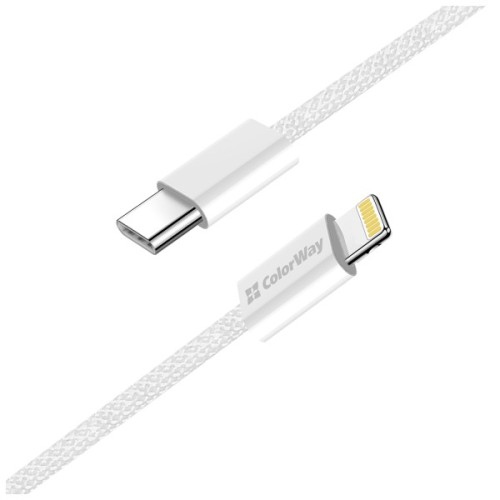 Дата кабель USB-C to Lightning 2.0m PD 27W braided gray ColorWay (CW-CBPDCL068-GR)