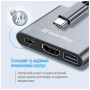 Концентратор ColorWay USB-C 3-in-1 USB 3.0 + HDMI 4K + USB-C PD100W (CW-HUB08)