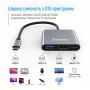 Концентратор ColorWay USB-C 3-in-1 USB 3.0 + HDMI 4K + USB-C PD100W (CW-HUB08)