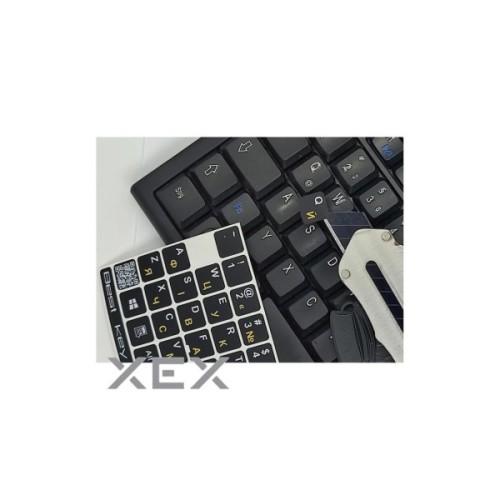 Наклейка на клавіатуру BestKey непрозора чорна, 76, жовтий (BKU13YEL/012)