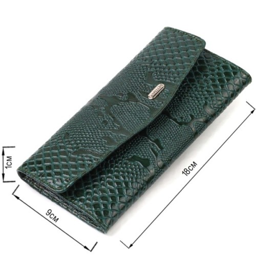Портмоне Canpellini З натуральної шкіри Зелене (21694)