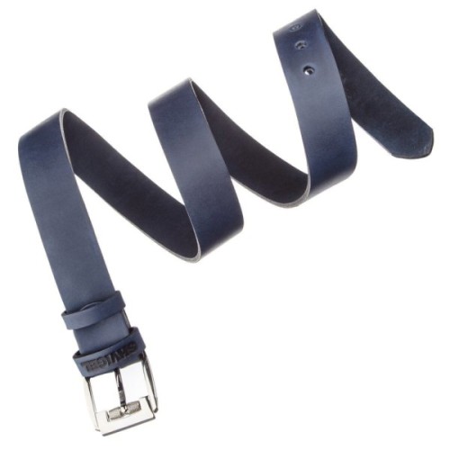 Ремінь Shvigel Класичний чоловічий шкіряний Синій (11254)