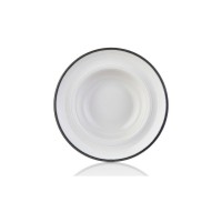 Тарілка By Bone серія "Helix" декор "Black" для пасти з піднятим бортом 25 см 400 мл (HL-BLA-ZT-25-CK)