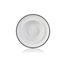 Тарілка By Bone серія "Helix" декор "Black" для пасти з піднятим бортом 25 см 400 мл (HL-BLA-ZT-25-CK)