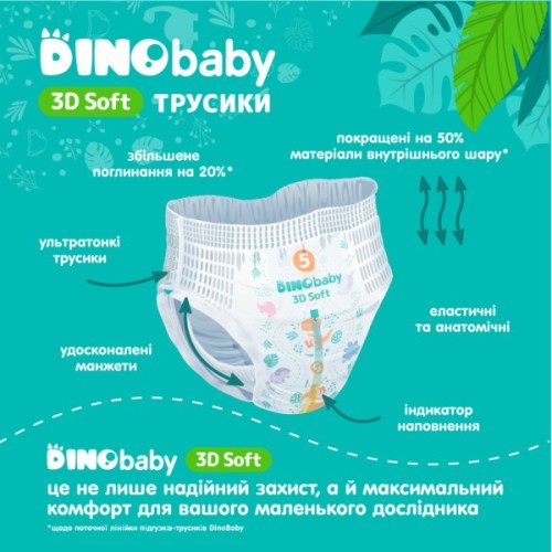 Підгузки Dino Baby 3D Soft 4 розмір (7-14 кг) 32 шт (4820204701758)