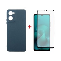 Чохол до мобільного телефона Dengos Motorola G06 Carbon+glass Blue (DG-KM-174)