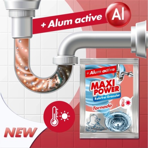 Засіб для прочищення труб Maxi Power Tornado Гранульований Для гарячої води 80 г (4823098413004)