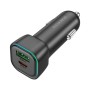 Зарядний пристрій BOROFONE 1xUSB-C PD30W + 1xUSB QC3.0 car adapter black (6941991110818)
