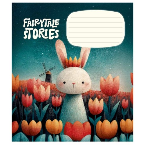 Зошит Школярик Fairytale Stories 12 аркушів коса лінія (012-3755C)