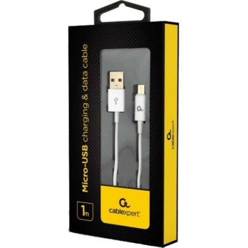 Дата кабель USB 2.0 AM to Micro 5P 1.0m Cablexpert (CC-USB2P-AMmBM-1M-W)
