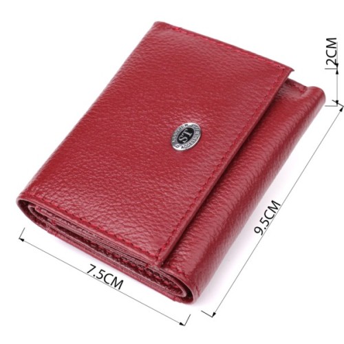 Гаманець ST Leather З натуральної шкіри Бордовий (23082)