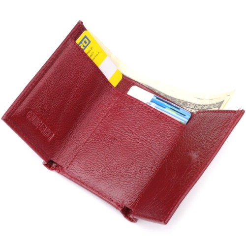 Гаманець ST Leather З натуральної шкіри Бордовий (23082)