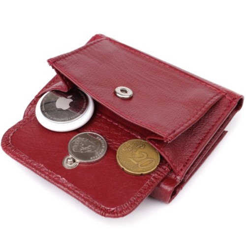 Гаманець ST Leather З натуральної шкіри Бордовий (23082)