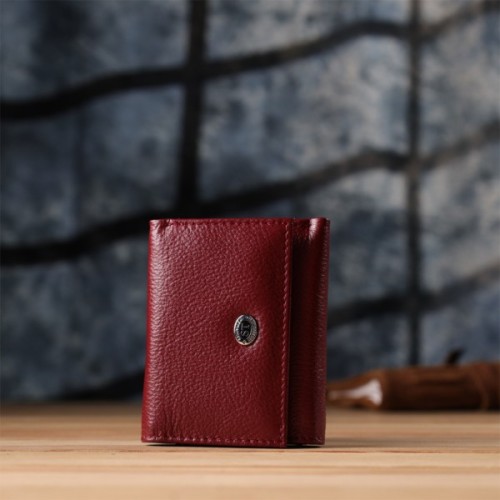 Гаманець ST Leather З натуральної шкіри Бордовий (23082)