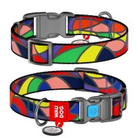 Нашийник для тварин WAUDOG Nylon з QR паспортом "Вітраж" пластиковий фастекс XL (4581)