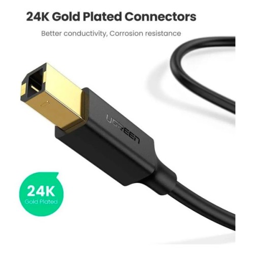 Кабель для принтера USB 2.0 AM/BM 3.0m US135 black Ugreen (10351)