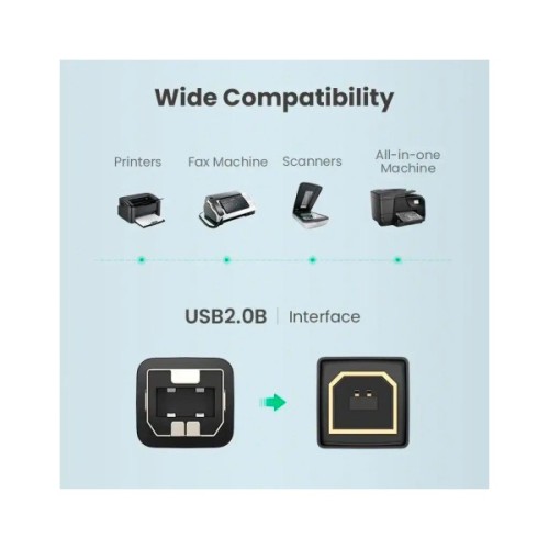 Кабель для принтера USB 2.0 AM/BM 3.0m US135 black Ugreen (10351)