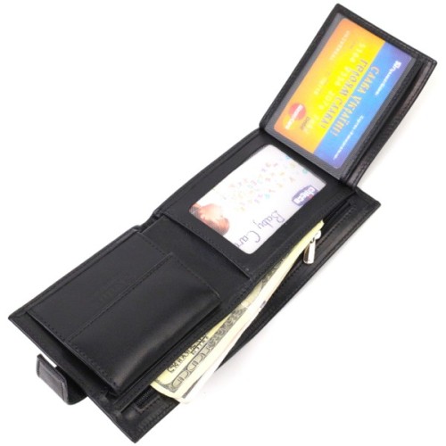 Гаманець Canpellini З натуральної шкіри Чорний (21880)