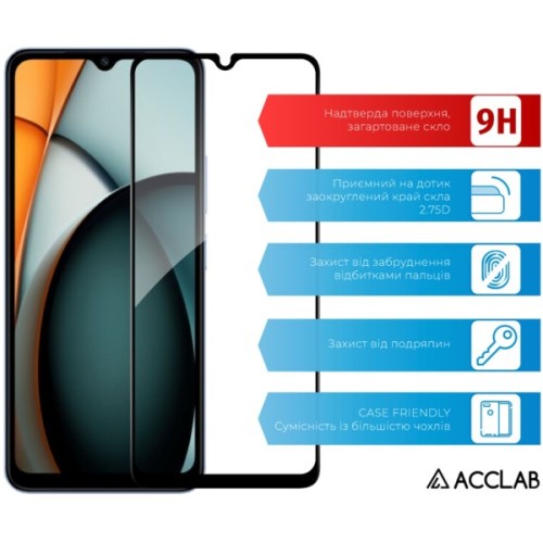 Скло захисне ACCLAB Full Glue Xiaomi Redmi A3 Black (1283126591327)