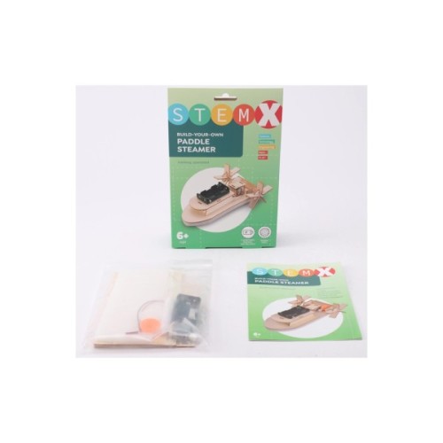 Конструктор Stem Колісний пароплав Дерев'яний на батарейках (3858894673728)