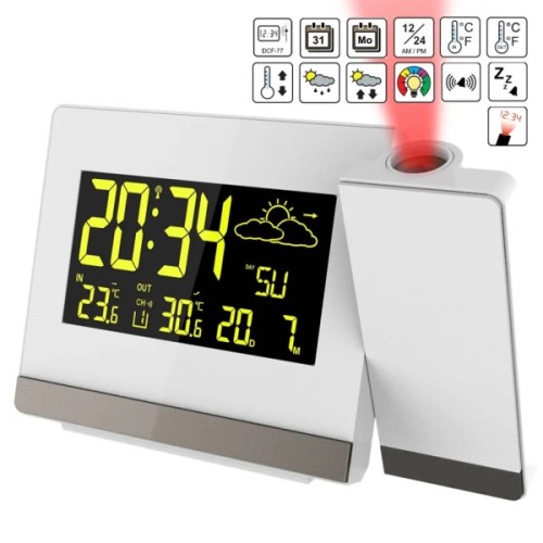 Настільний годинник Technoline WT549 проекційний White (DAS301195)