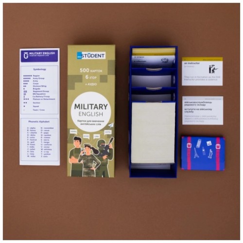 Навчальний набір English Student Картки для вивчення англійських слів Military (укр.) (591225990)