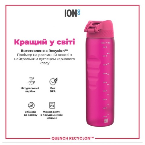 Пляшка для води ION8 OneTouch 1000 мл BPA Free, Pink (I8RF1000PIN)