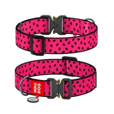 Нашийник для тварин WAUDOG Nylon з QR паспортом "Кавун" металева пряжка-фастекс XXL (4535-0049)