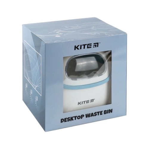 Кошик для паперів Kite Настільний контейнер для сміття, біло-блакитний (K24-009-6)