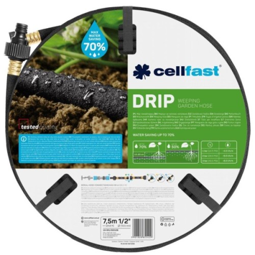 Шланг для поливу Cellfast DRIP для крапельного поливу, 1/2", 7.5м (19-001)