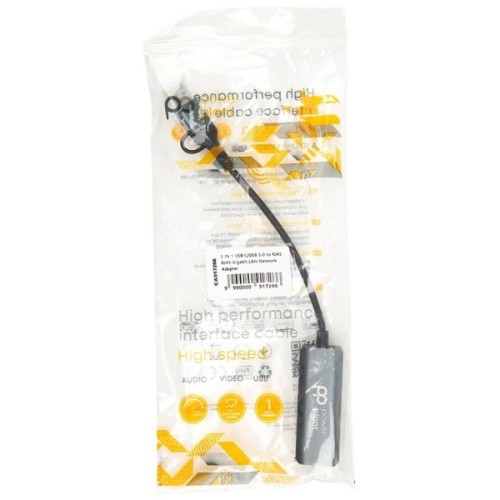 Перехідник PowerPlant USB-C to RJ45 Ethernet 1000Mbps (CA917266)