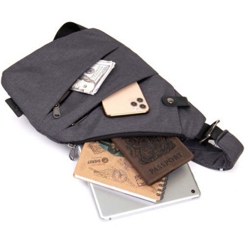 Сумка Vintage Слінг нейлонова Сіра (20558)