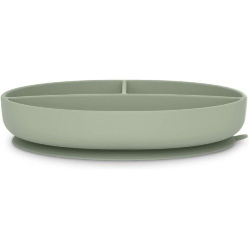 Тарілка дитяча Suavinex Colour Essence силіконова для вводу прикорму на 3 секції, +6 міс. зелена (402915)