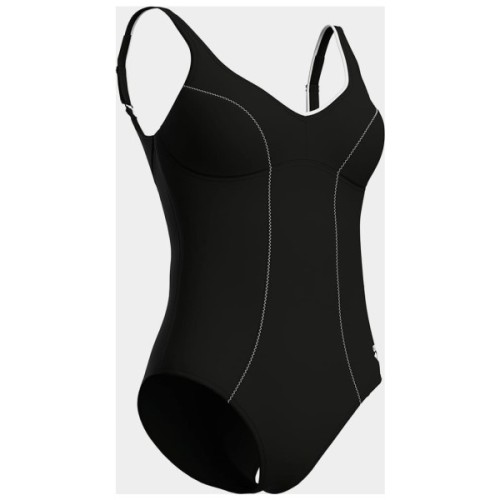 Купальник Arena Clip Back Swimsuit Solid B 010651-510 чорний, білий 38 (3468337746331)