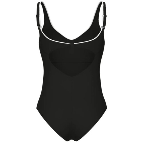 Купальник Arena Clip Back Swimsuit Solid B 010651-510 чорний, білий 38 (3468337746331)