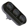 Мережевий розгалужувач EUROELECTRIC X3 16А Black з заземленням (EE-3-16A(black))